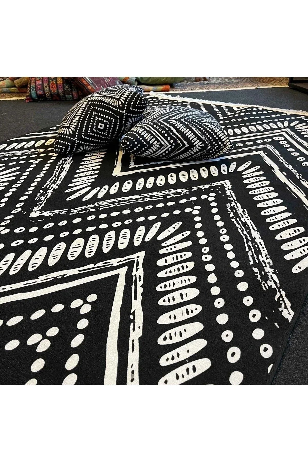 Yumuşak Dokulu Bambu Soft Kilim İskandinav Saçaklı Dijital Baskı HV - SK - 900 - HALI VAGONU