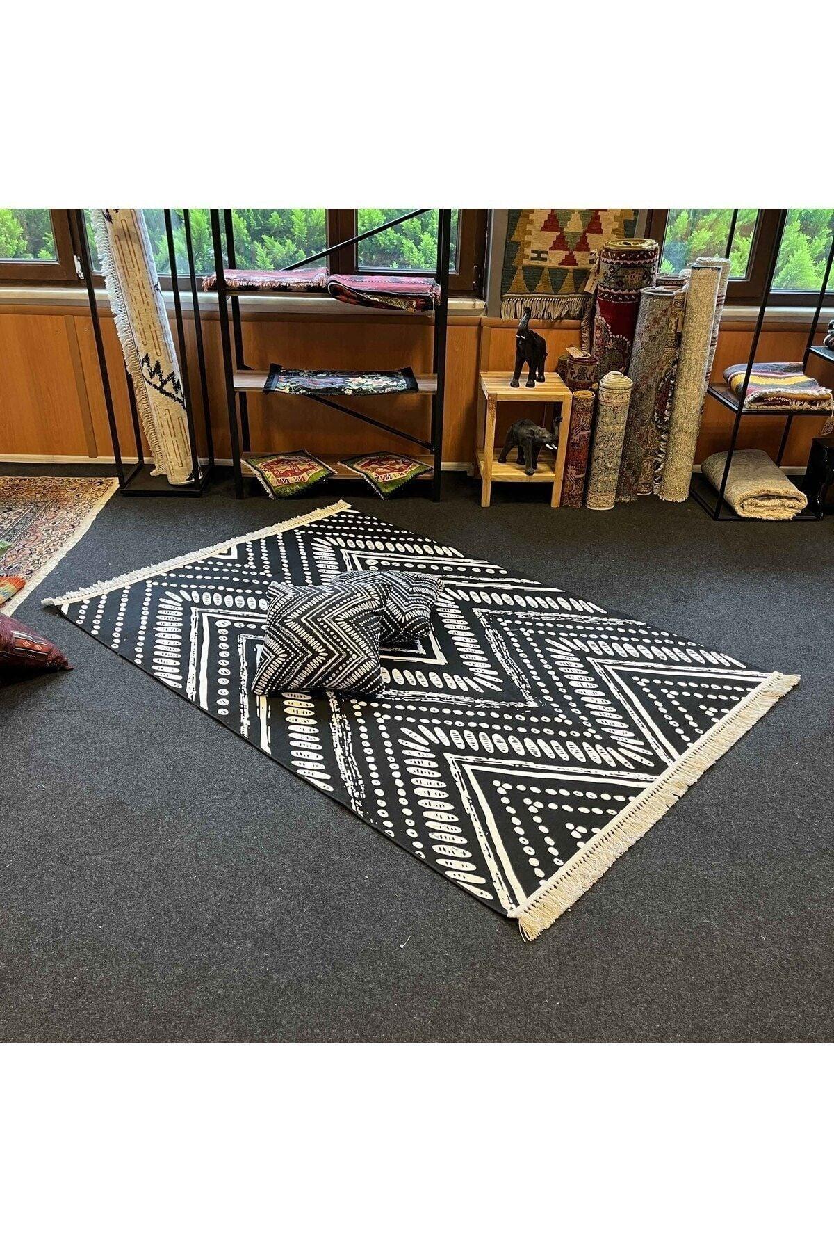 Yumuşak Dokulu Bambu Soft Kilim İskandinav Saçaklı Dijital Baskı HV - SK - 900 - HALI VAGONU