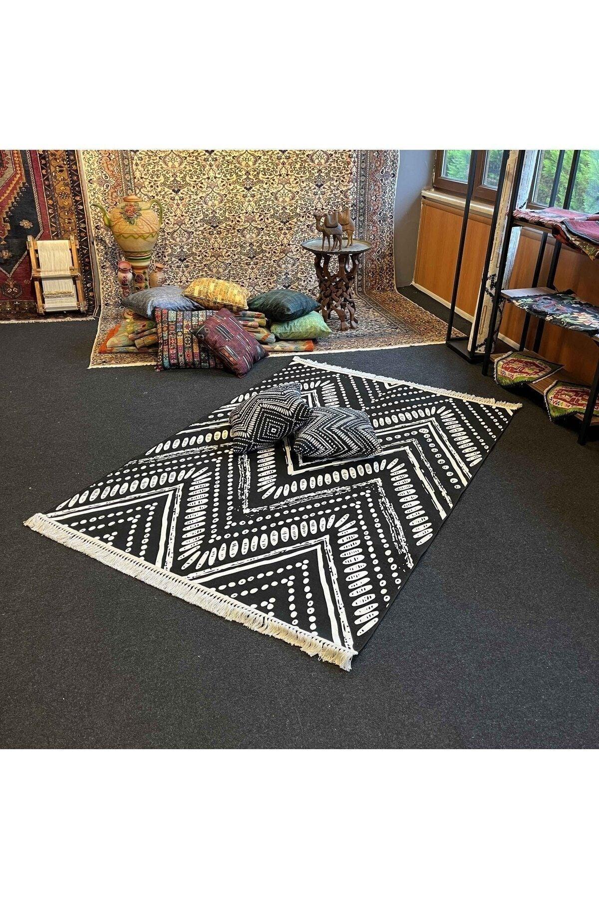 Yumuşak Dokulu Bambu Soft Kilim İskandinav Saçaklı Dijital Baskı HV - SK - 900 - HALI VAGONU