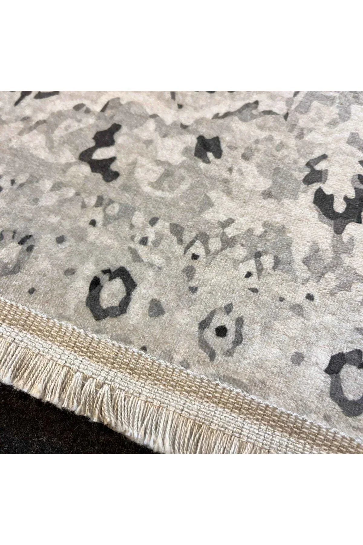 Yumuşak Dokulu Bambu Soft Kilim - İskandinav Saçaklı Dijital Baskı HV - SK - 901 - HALI VAGONU