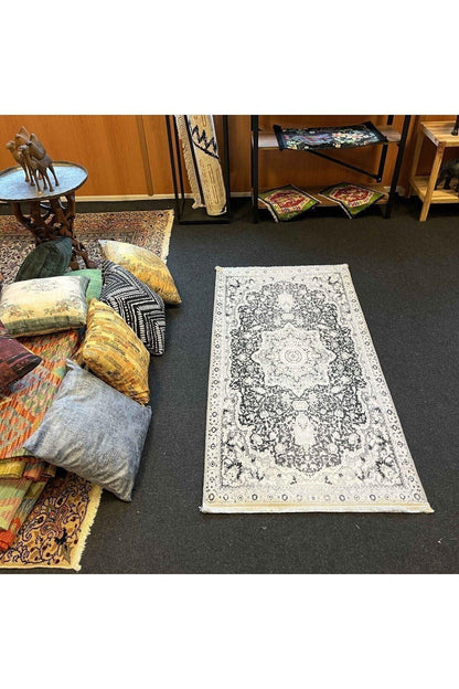 Yumuşak Dokulu Bambu Soft Kilim - İskandinav Saçaklı Dijital Baskı HV - SK - 901 - HALI VAGONU