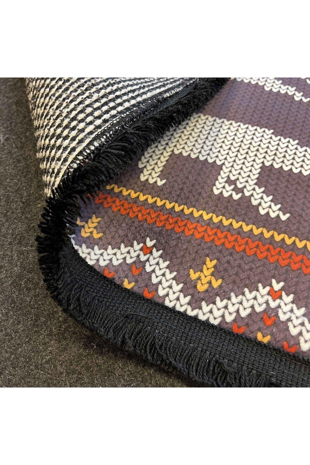 Yumuşak Dokulu Bambu Soft Kilim İskandinav Saçaklı Dijital Baskı HV - SK - 902 - HALI VAGONU