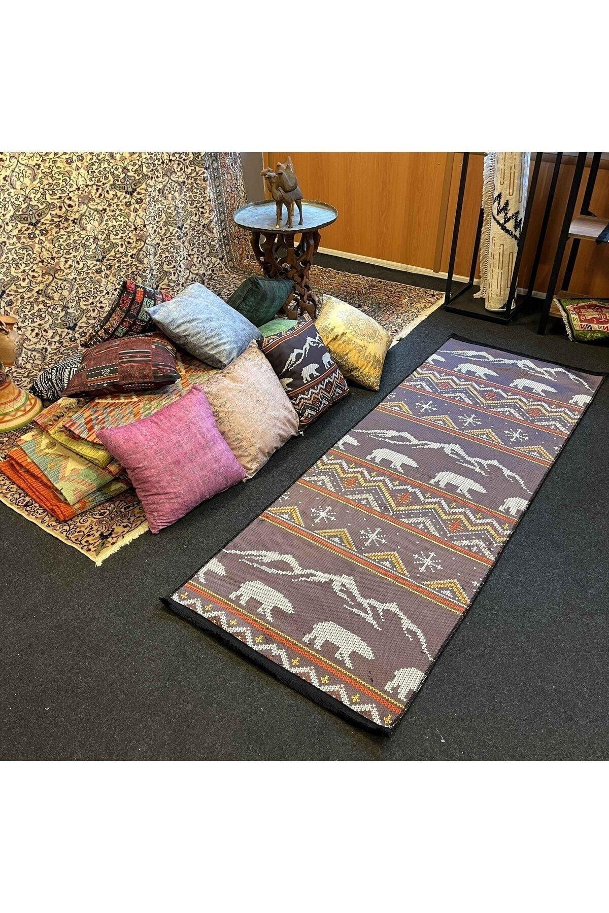 Yumuşak Dokulu Bambu Soft Kilim İskandinav Saçaklı Dijital Baskı HV - SK - 902 - HALI VAGONU