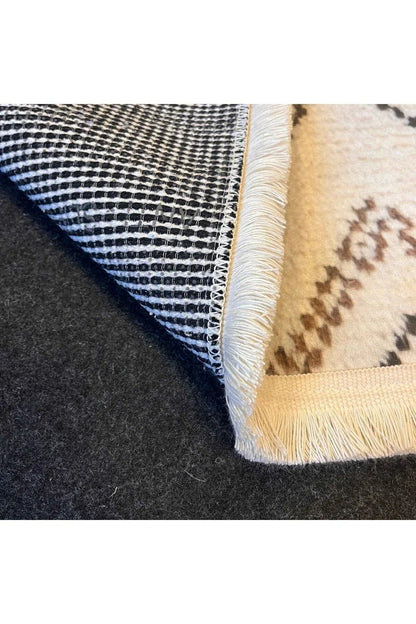 Yumuşak Dokulu Bambu Soft Kilim - Ourain Saçaklı Dijital Baskı - HALI VAGONU