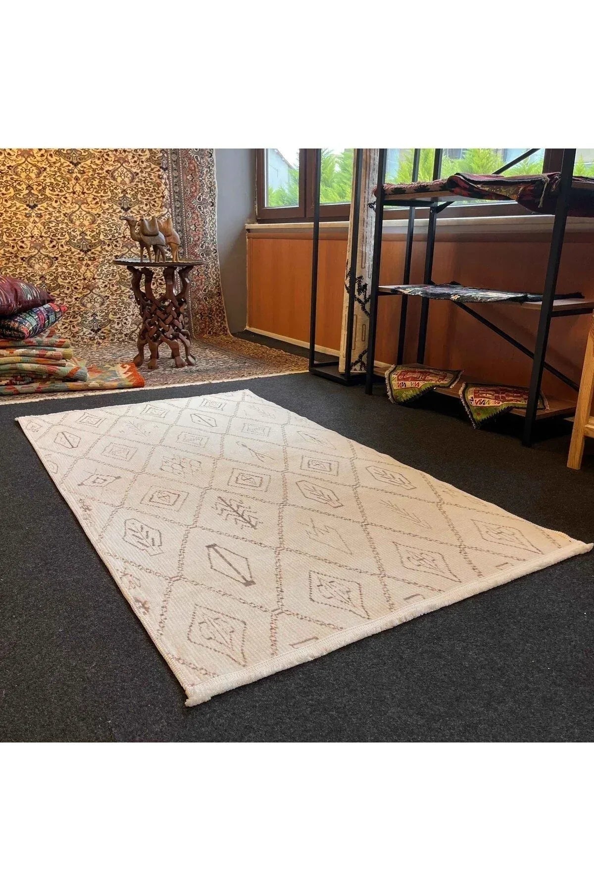 Yumuşak Dokulu Bambu Soft Kilim - Ourain Saçaklı Dijital Baskı - HALI VAGONU