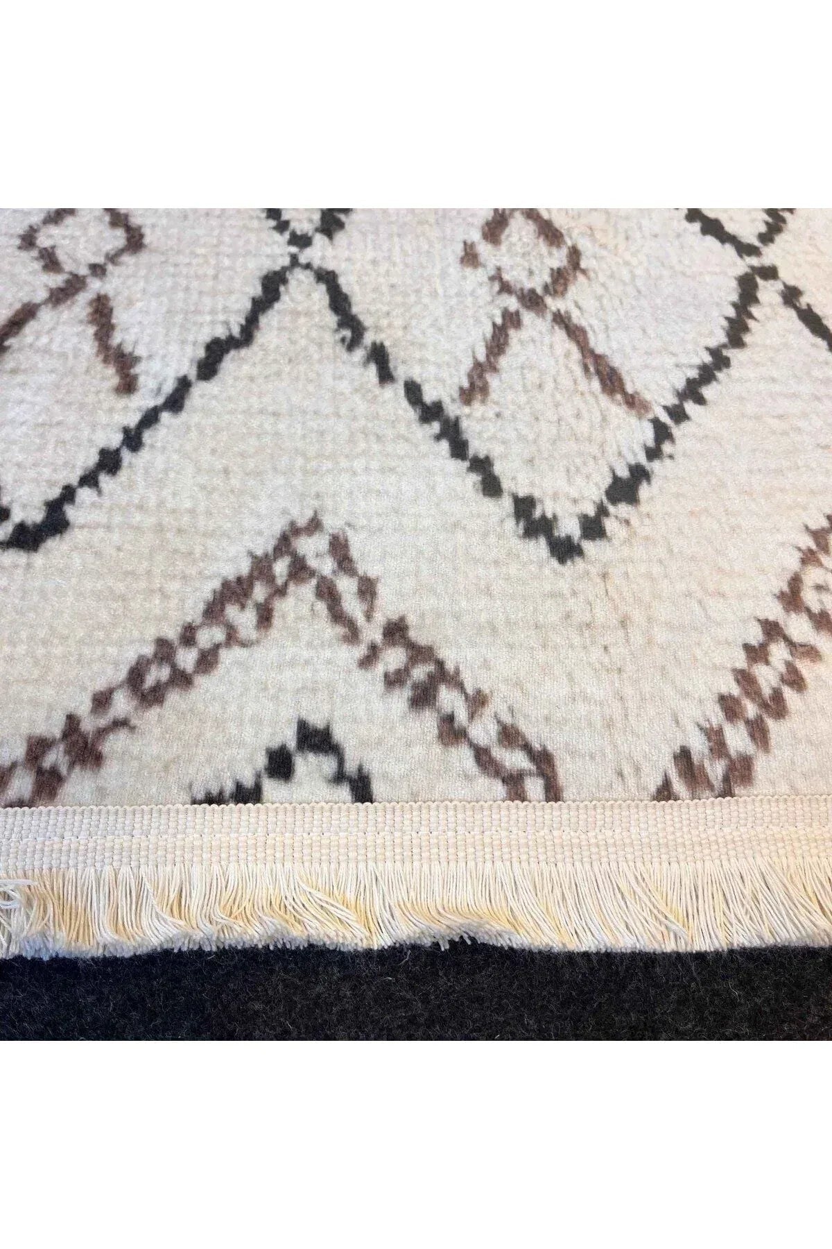 Yumuşak Dokulu Bambu Soft Kilim - Ourain Saçaklı Dijital Baskı HV - SK - O5 - HALI VAGONU