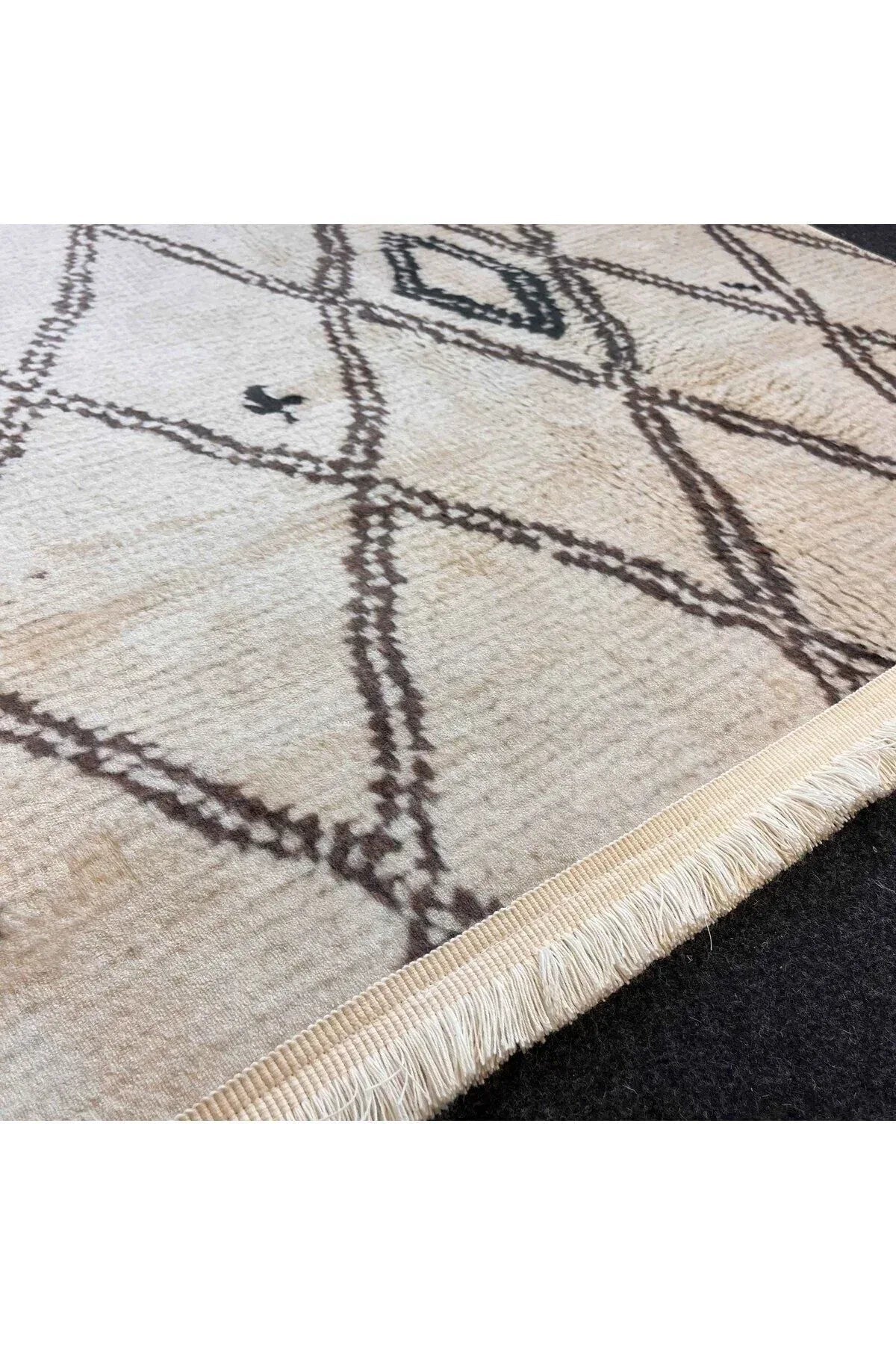 Yumuşak Dokulu Bambu Soft Kilim - Ourain Saçaklı Dijital Baskı HV - SK - O5 - HALI VAGONU