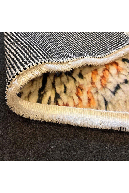 Yumuşak Dokulu Bambu Soft Kilim - Ourain Saçaklı Dijital Baskı HV - SK - O8 - HALI VAGONU