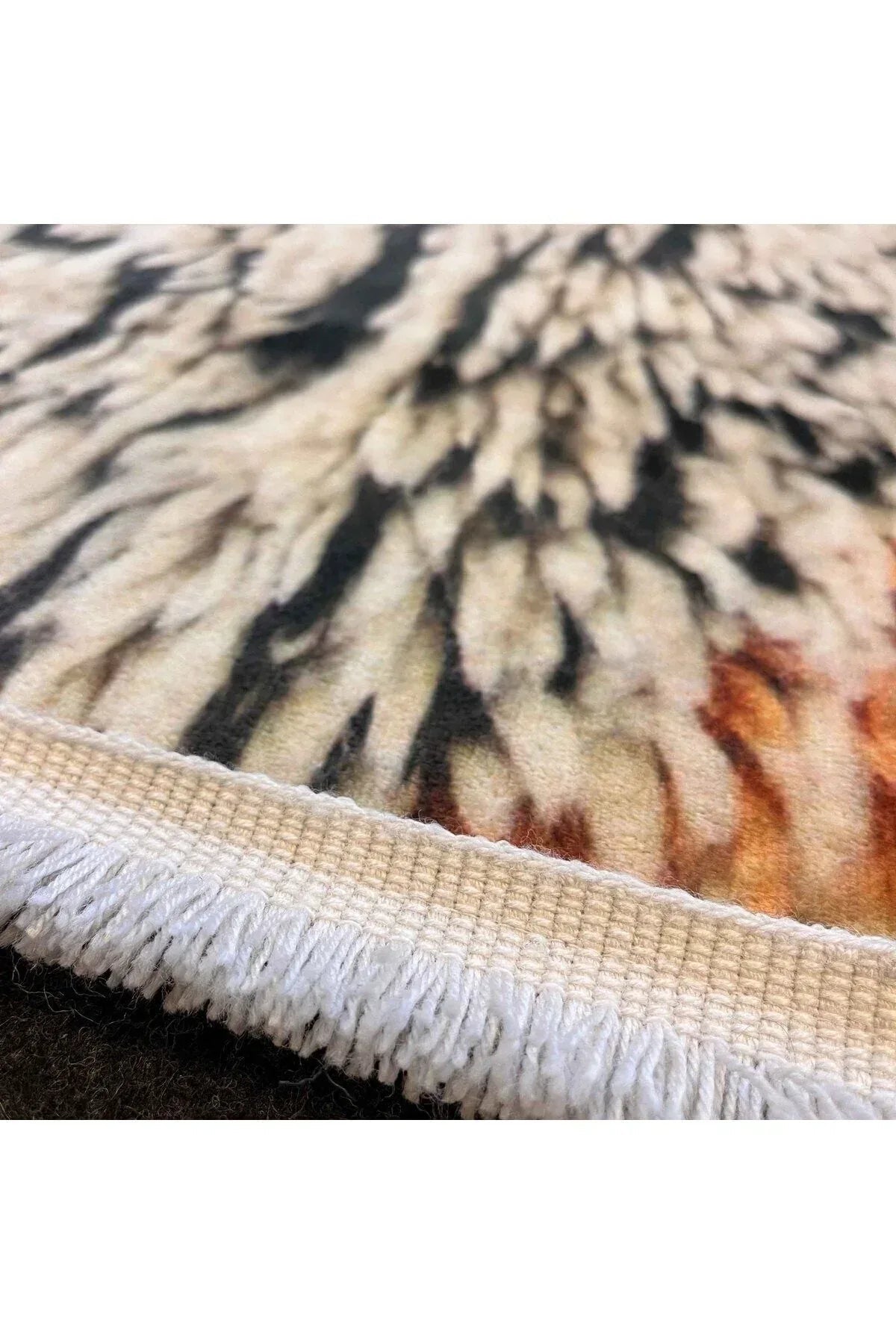 Yumuşak Dokulu Bambu Soft Kilim - Ourain Saçaklı Dijital Baskı HV - SK - O8 - HALI VAGONU