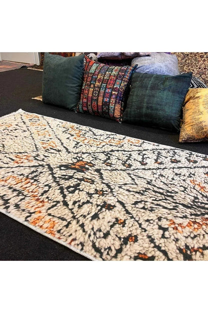 Yumuşak Dokulu Bambu Soft Kilim - Ourain Saçaklı Dijital Baskı HV - SK - O8 - HALI VAGONU