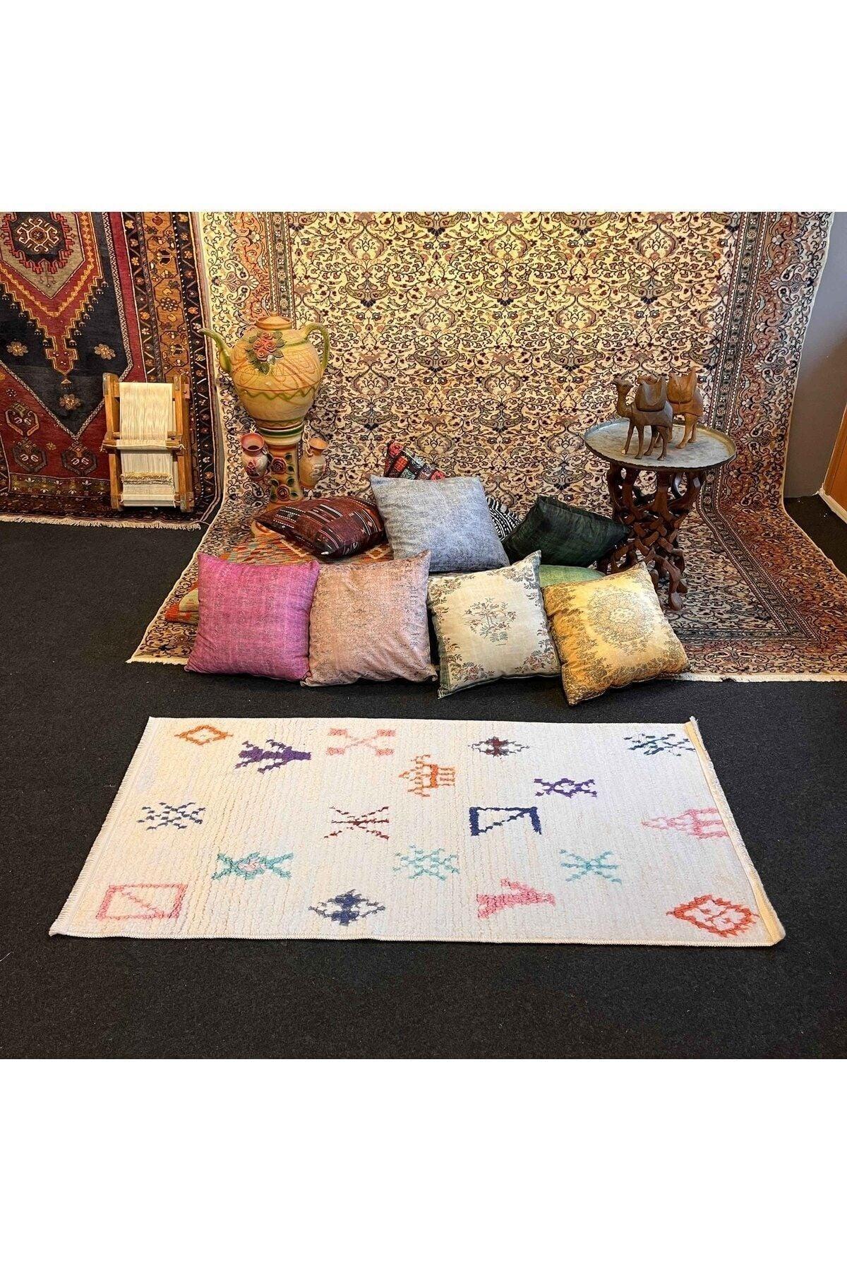 Yumuşak Dokulu Bambu Soft Kilim Ourain Saçaklı Dijital Baskı HV - SK - O9 - HALI VAGONU