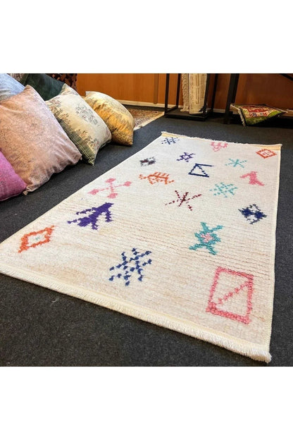 Yumuşak Dokulu Bambu Soft Kilim Ourain Saçaklı Dijital Baskı HV - SK - O9 - HALI VAGONU