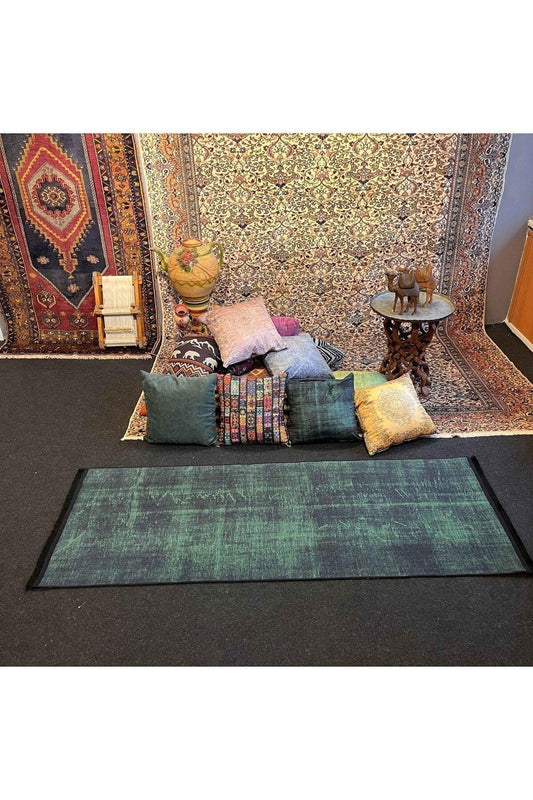 Yumuşak Dokulu Bambu Soft Kilim - Patchwork Saçaklı Dijital Baskı HV - SK - K7 - HALI VAGONU