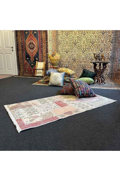 Yumuşak Dokulu Bambu Soft Kilim - Patchwork Saçaklı Dijital Baskı HV - SK - K9 - HALI VAGONU
