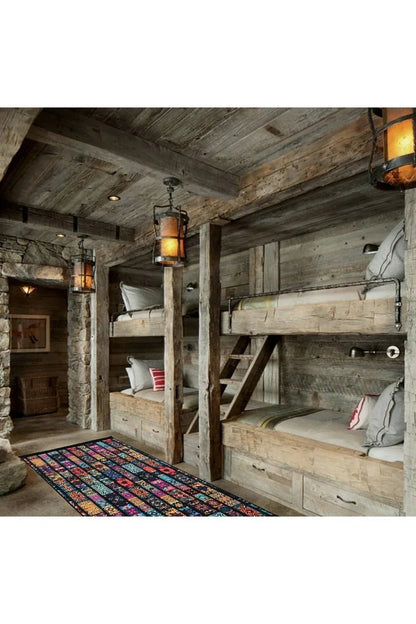 Yumuşak Dokulu Bambu Soft Kilim - Renkli Saçaklı Dijital Baskı HV - SK - 905 - HALI VAGONU