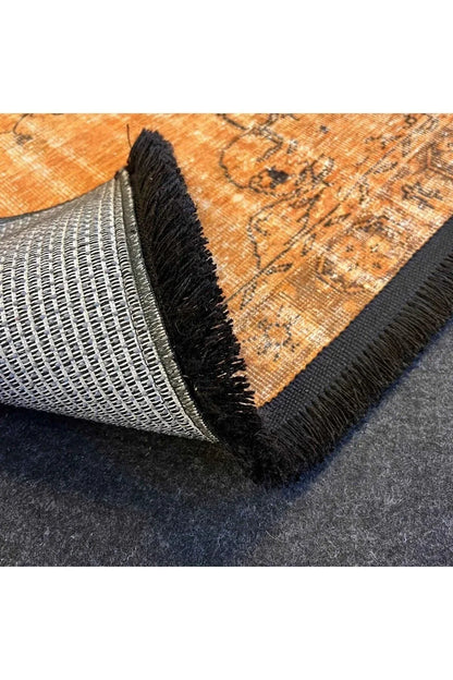 Yumuşak Dokulu Bambu Soft Kilim - Vintage Saçaklı Dijital Baskı HV - SK - 919 - HALI VAGONU