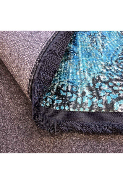 Yumuşak Dokulu Bambu Soft Kilim - Vintage Saçaklı Dijital Baskı HV - SK - 921 - HALI VAGONU