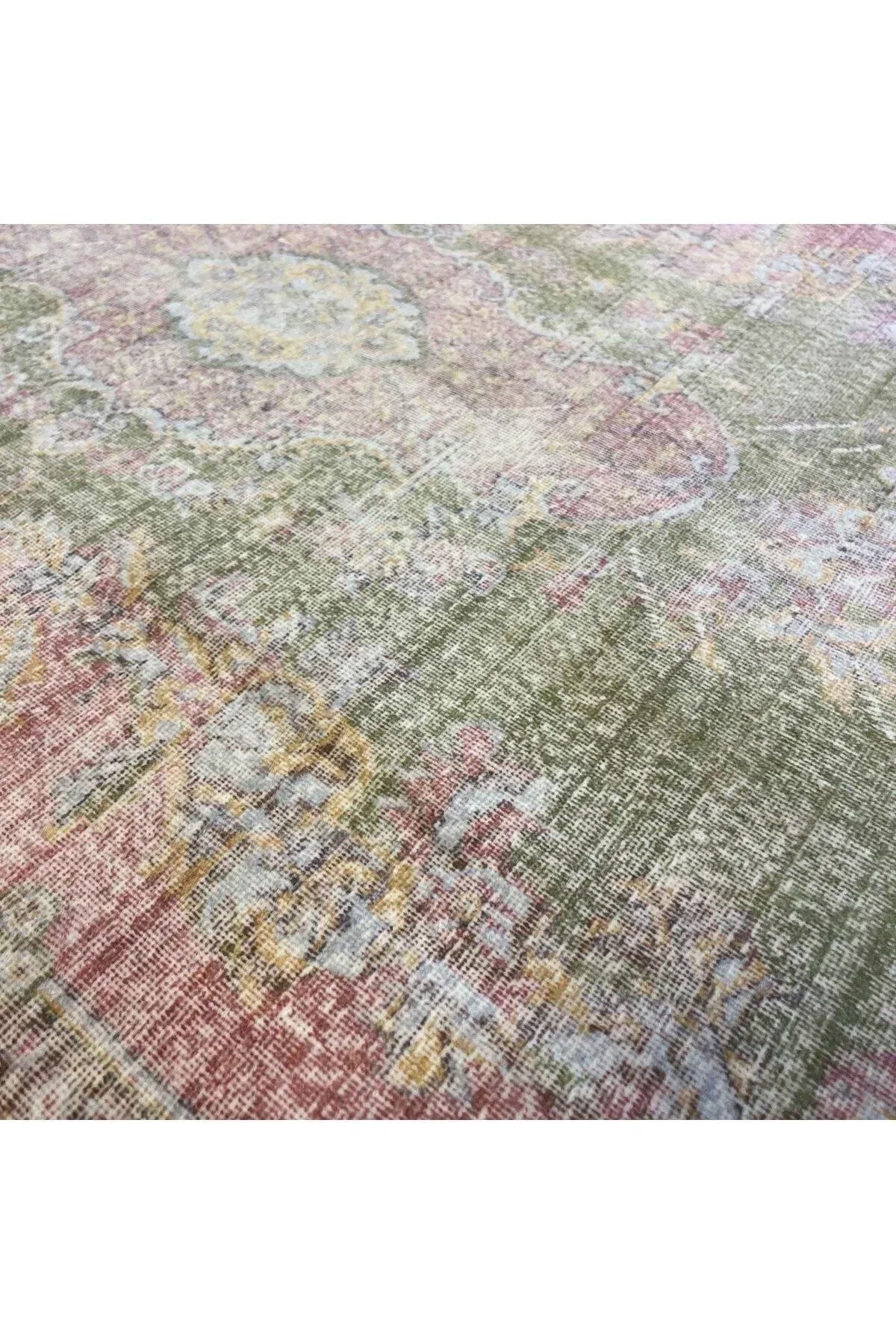 Yumuşak Dokulu Bambu Soft Kilim - Vintage Saçaklı Dijital Baskı HV - SK - 927 - HALI VAGONU