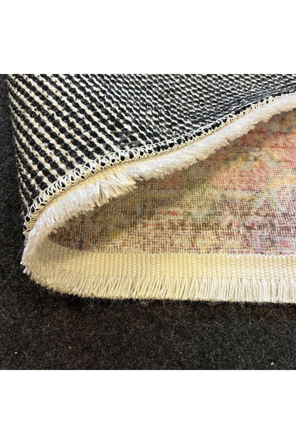 Yumuşak Dokulu Bambu Soft Kilim - Vintage Saçaklı Dijital Baskı HV - SK - 927 - HALI VAGONU