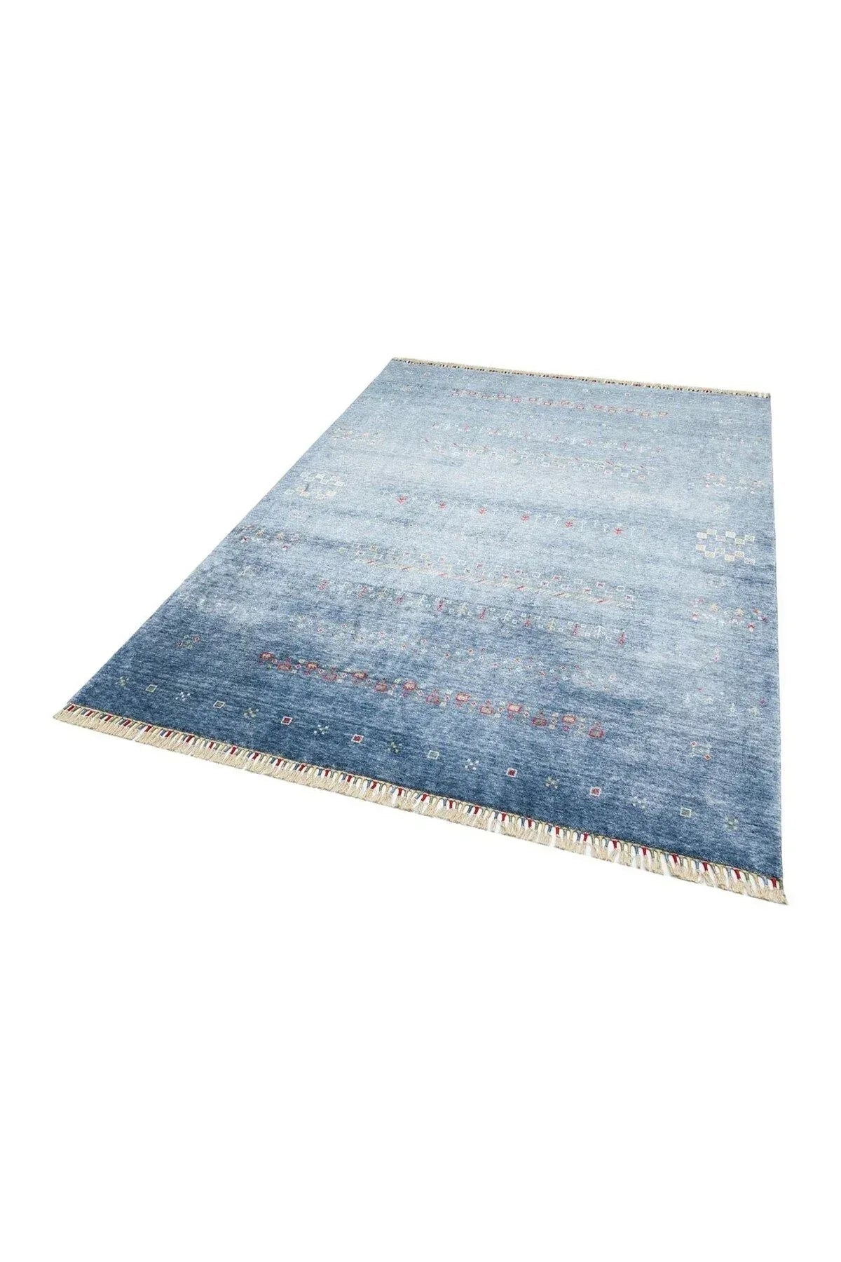 Zara Zr 06 Blue Otantik Desenli El Emeği Ile Özel Tezgahlarda Üretilen Modern Uşak Halısı - HALI VAGONU