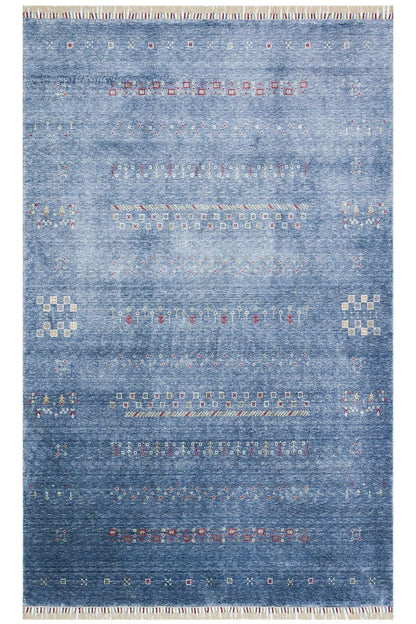 Zara Zr 06 Blue Otantik Desenli El Emeği Ile Özel Tezgahlarda Üretilen Modern Uşak Halısı - HALI VAGONU