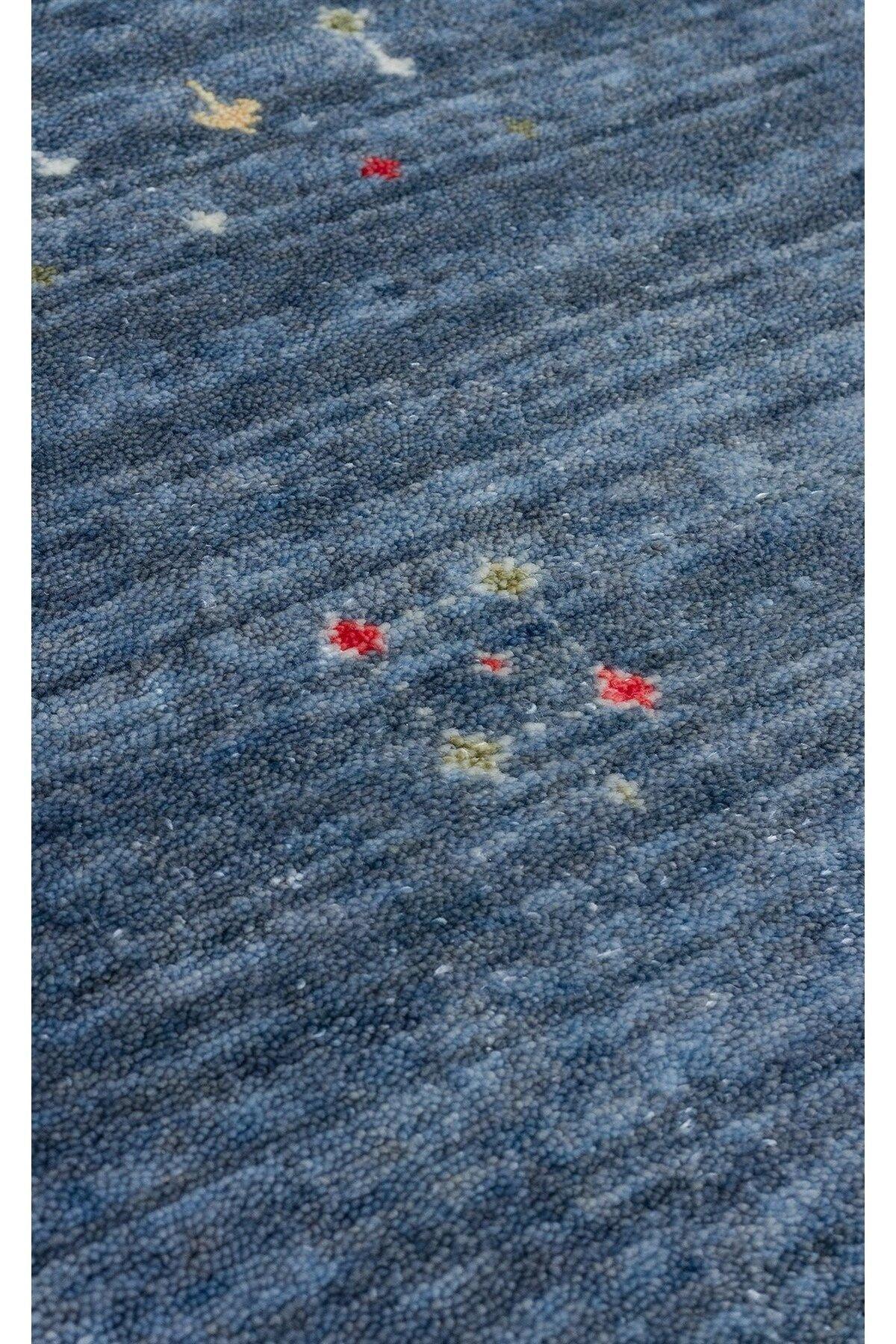 ZARA ZR 06 BLUE Q Otantik Desenli El Emeği ile Özel Tezgahlarda Üretilen Modern Uşak Halısı - HALI VAGONU