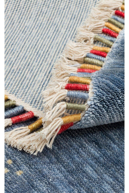 ZARA ZR 06 BLUE Q Otantik Desenli El Emeği ile Özel Tezgahlarda Üretilen Modern Uşak Halısı - HALI VAGONU