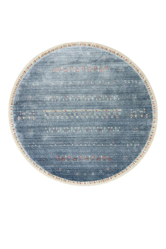 ZARA ZR 06 BLUE Q Otantik Desenli El Emeği ile Özel Tezgahlarda Üretilen Modern Uşak Halısı - HALI VAGONU