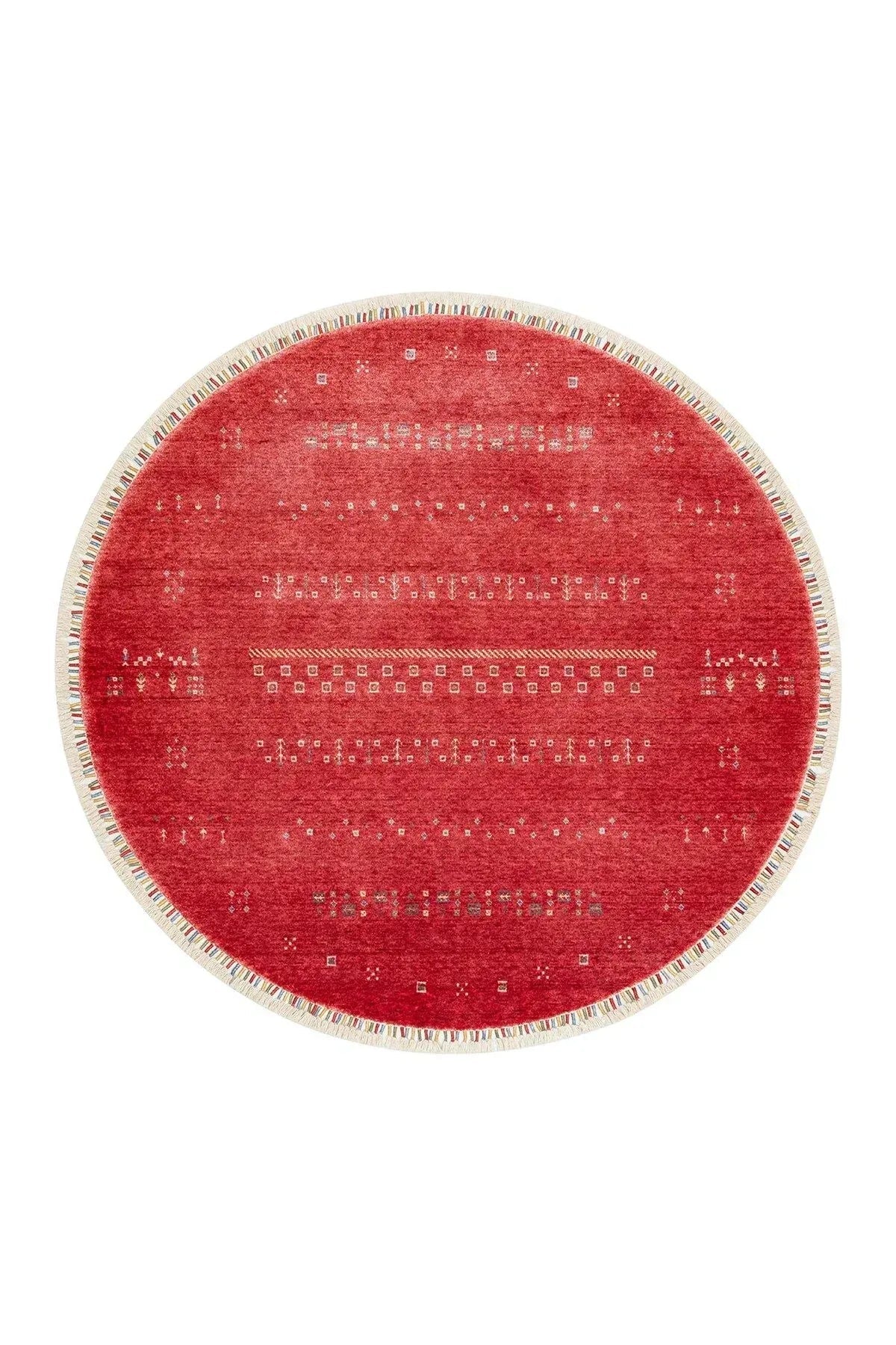 ZARA ZR 06 RED Q Otantik Desenli El Emeği ile Özel Tezgahlarda Üretilen Modern Uşak Halısı - HALI VAGONU