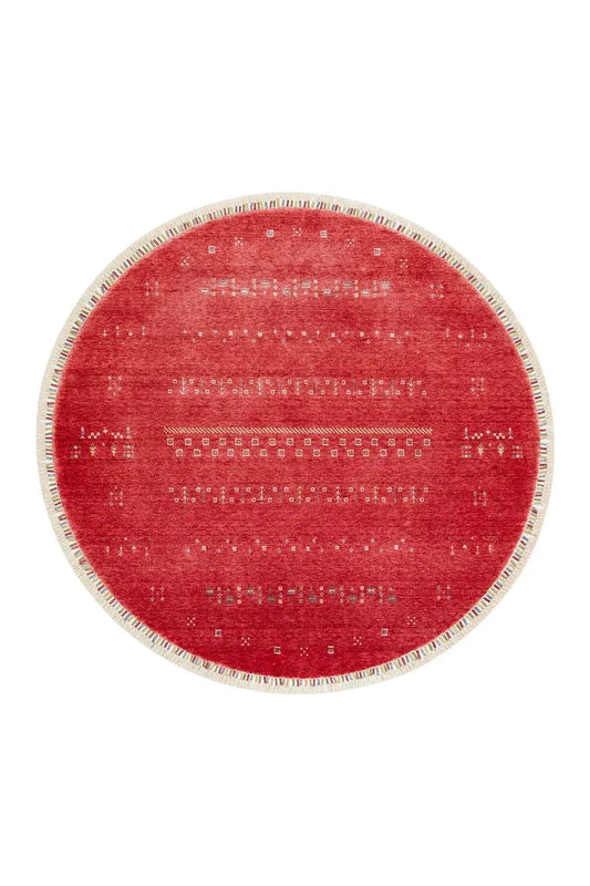 ZARA ZR 06 RED Q Otantik Desenli El Emeği ile Özel Tezgahlarda Üretilen Modern Uşak Halısı - HALI VAGONU