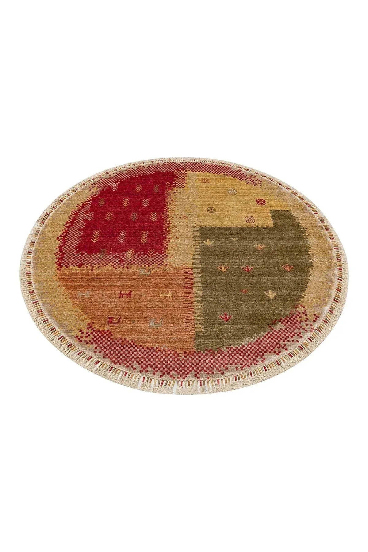 ZARA ZR 07 BEIGE AUTUMN Q Otantik Desenli El Emeği ile Özel Tezgahlarda Üretilen Modern Uşak Halısı - HALI VAGONU