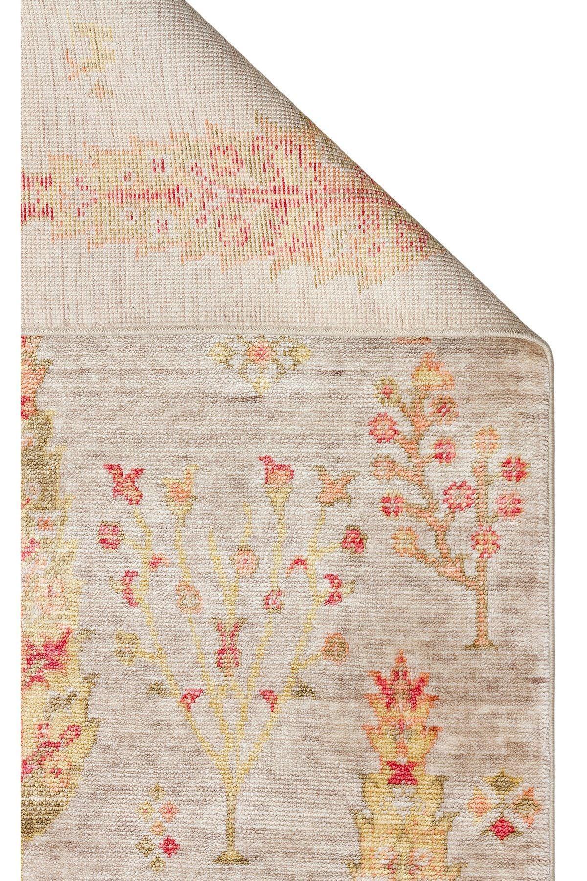 ZARA ZR 08 BEIGE AUTUMN Otantik Desenli Özel Hav Vermeyen ve Kolay Temizlenebilir Tensel Kullanılarak El Emeği ile Özel Tezgahlarda Üretilen Modern Uşak Halısı - HALI VAGONU