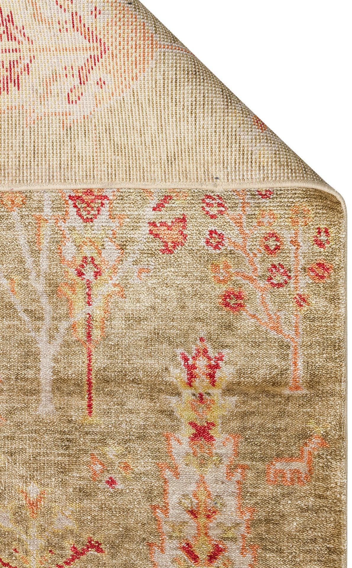 ZARA ZR 08 GREEN AUTUMN Otantik Desenli El Emeği İle Özel Tezgahlarda Üretilen Modern Uşak Halısı - HALI VAGONU
