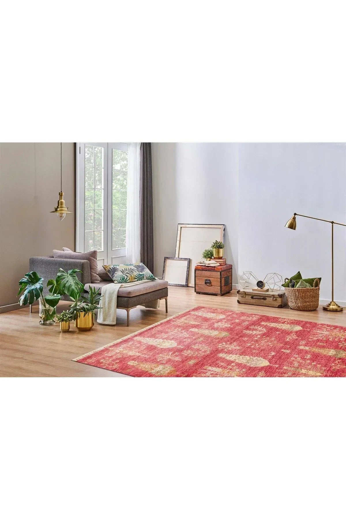 Zara Zr 08 Red Autumn Otantik Desenli El Emeği Ile Özel Tezgahlarda Üretilen Modern Uşak Halısı - HALI VAGONU