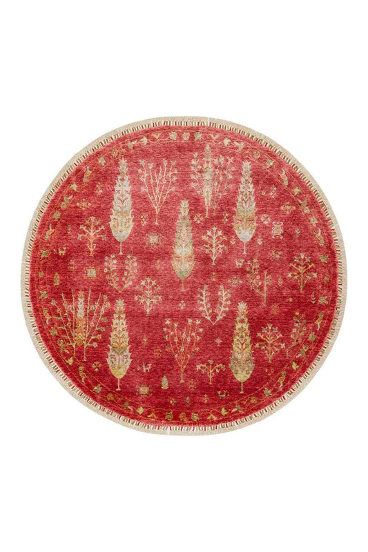 Zara Zr 08 Red Autumn Q Otantik Desenli El Emeği Ile Özel Tezgahlarda Üretilen Modern Uşak Halısı - HALI VAGONU