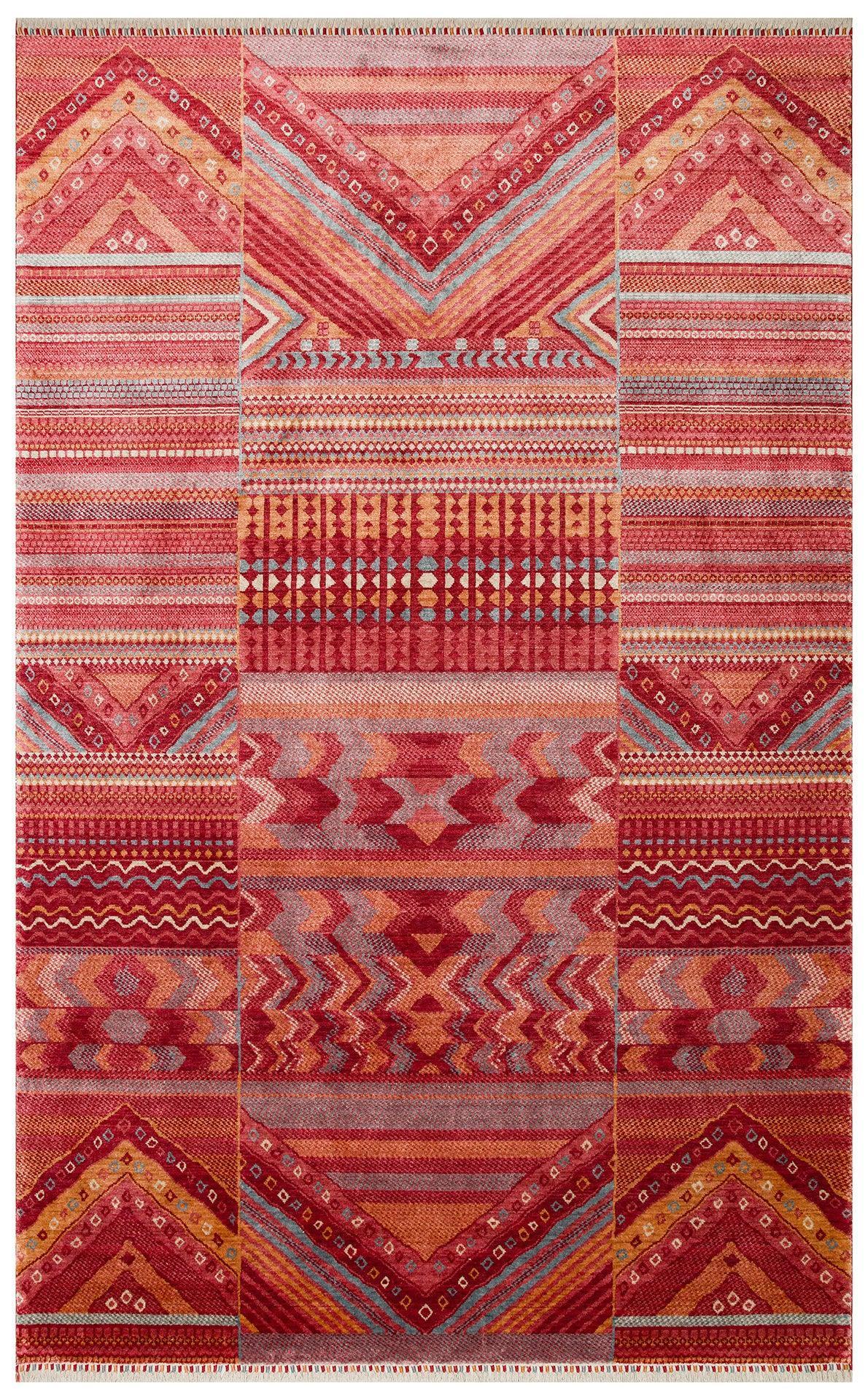 ZARA ZR 18 RED MULTY Otantik Desenli El Emeği İle Özel Tezgahlarda Üretilen Modern Uşak Halısı - HALI VAGONU