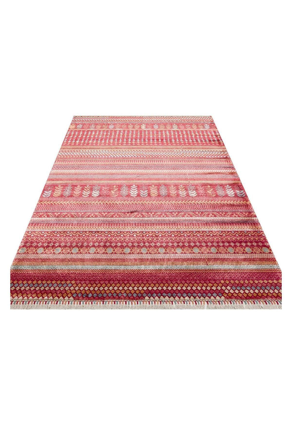 Zara Zr 19 Red Multy Otantik Desenli El Emeği Ile Özel Tezgahlarda Üretilen Modern Uşak Halısı - HALI VAGONU