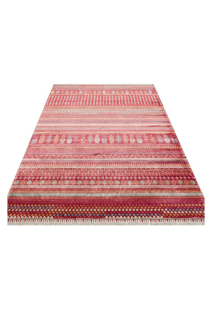 Zara Zr 19 Red Multy Otantik Desenli El Emeği Ile Özel Tezgahlarda Üretilen Modern Uşak Halısı - HALI VAGONU