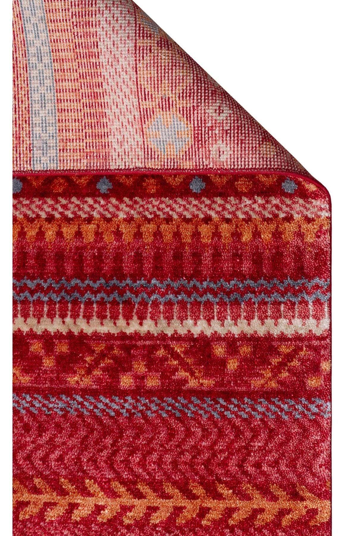 Zara Zr 19 Red Multy Otantik Desenli El Emeği Ile Özel Tezgahlarda Üretilen Modern Uşak Halısı - HALI VAGONU