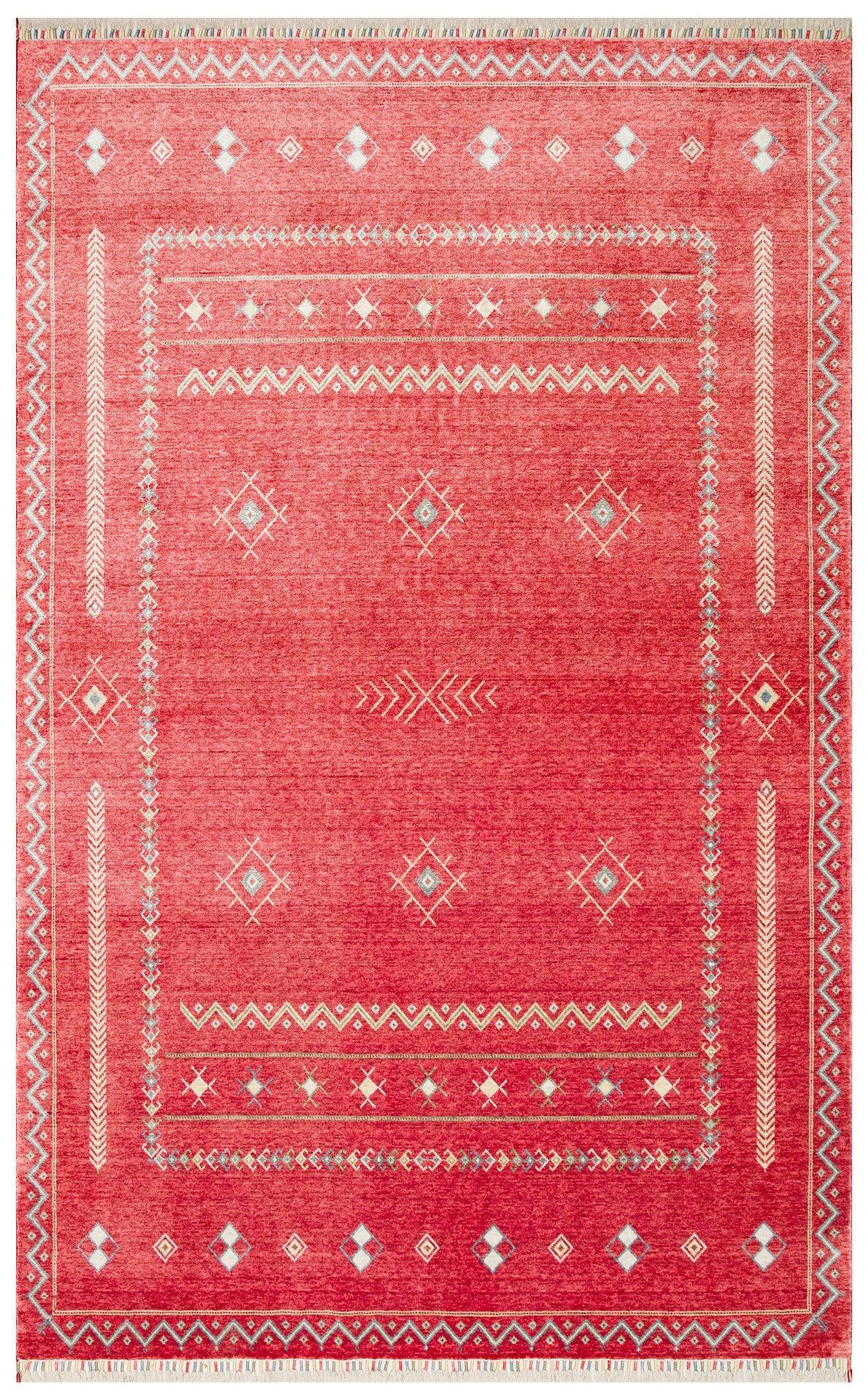 ZARA ZR 20 RED MULTY Otantik Desenli El Emeği İle Özel Tezgahlarda Üretilen Modern Uşak Halısı - HALI VAGONU