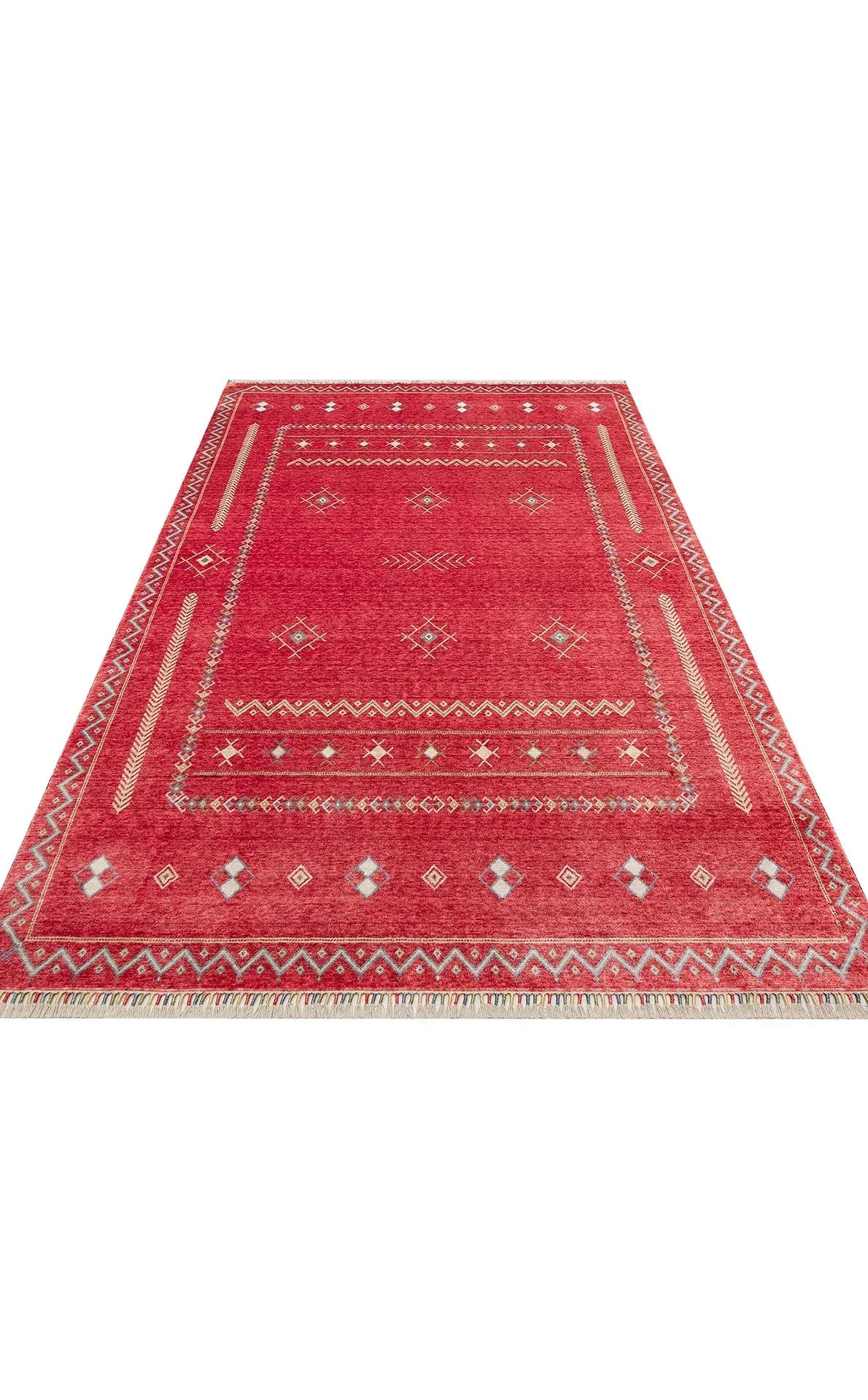 ZARA ZR 20 RED MULTY Otantik Desenli El Emeği İle Özel Tezgahlarda Üretilen Modern Uşak Halısı - HALI VAGONU